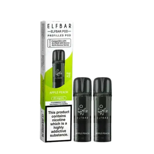 Elf Bar 600 Prefilled Pods - Box of 10 in Apple Peach Flavour at UK Vaper Wholesale