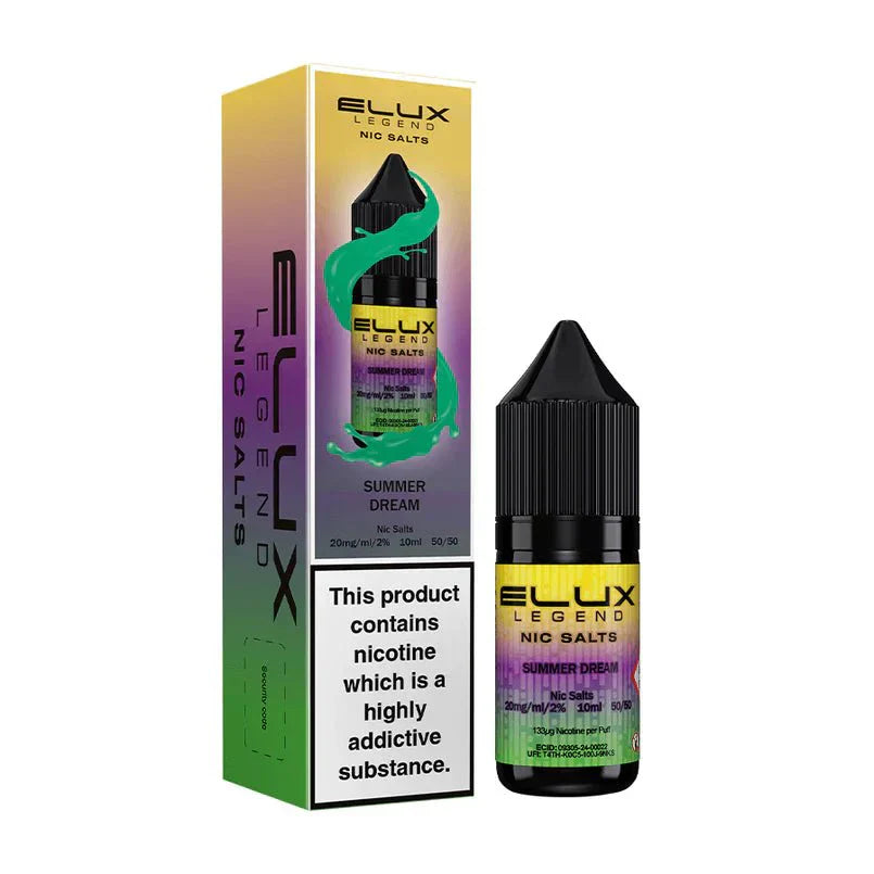 Elux Legend Nic Salts - 10ml E-liquids - Box of 10-Summer Dream *New*-vapeukwholesale