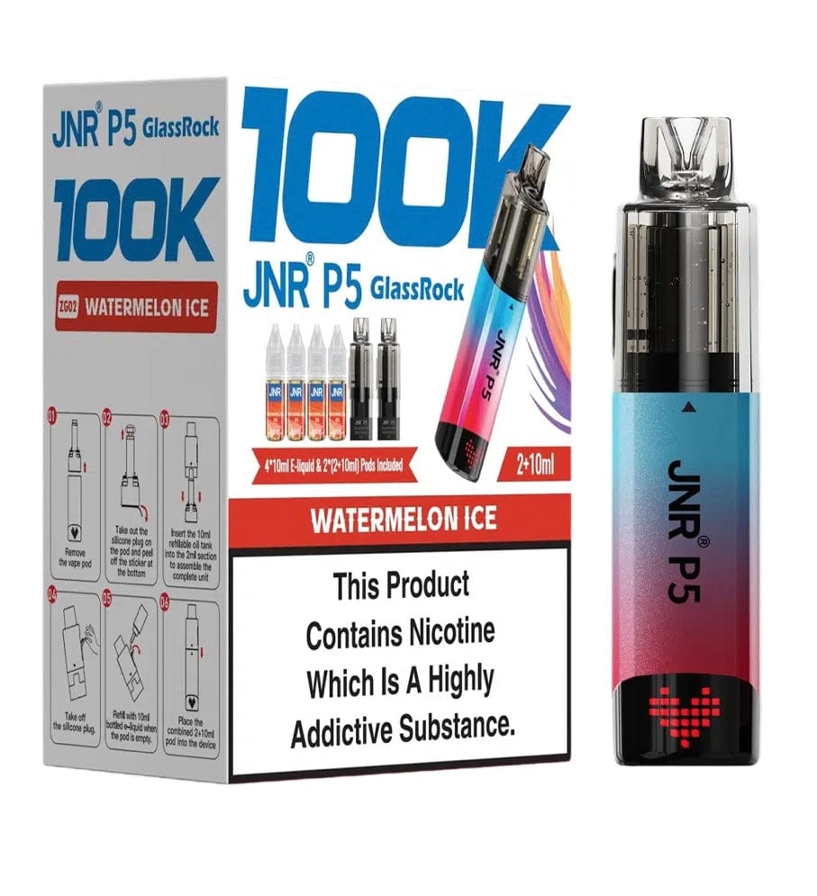 JNR P5 GlassRock 100k Refillable Pod Kit - Pack of 3