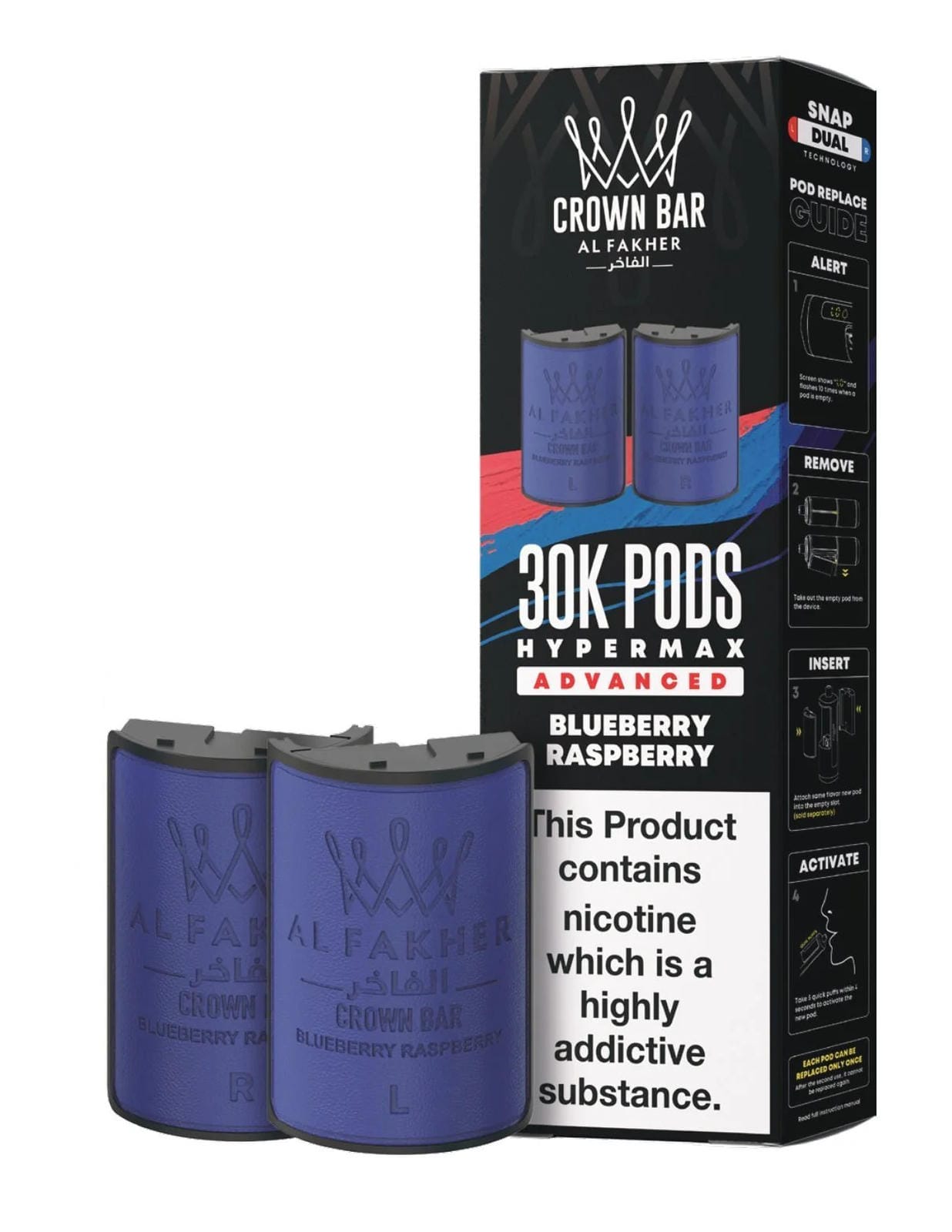 Al Fakher Crown Bar 30K Hypermax Refills Pods - Box of 5