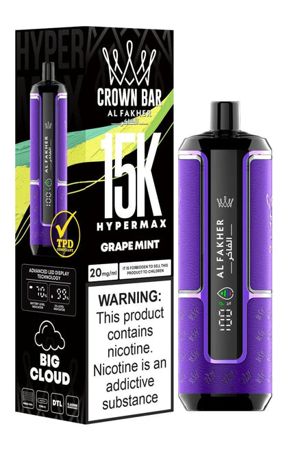 Al Fakher Crown Bar Hypermax 15k Puffs Prefilled Vape - Box of 5
