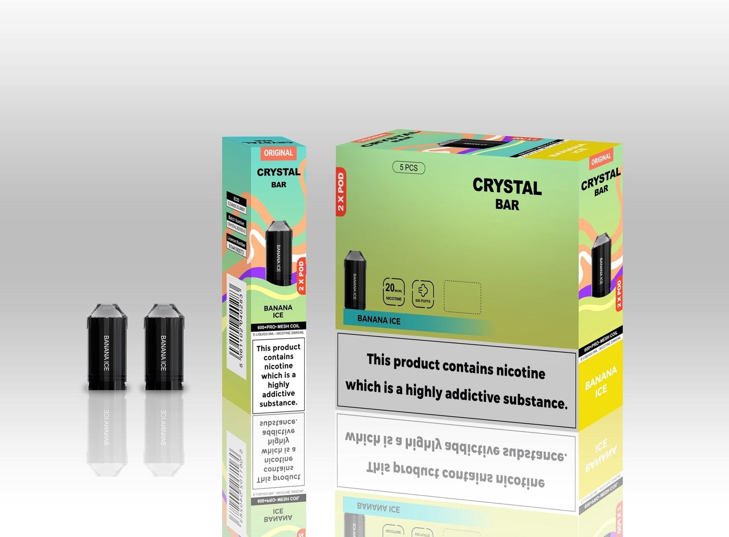 Crystal Bar Original 600 Prefilled Replacement Pods - Box of 10