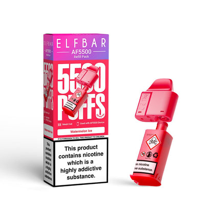 Elf bar AF5000 Refill Replacement Pods Box of 5, Watermelon Ice Flavour