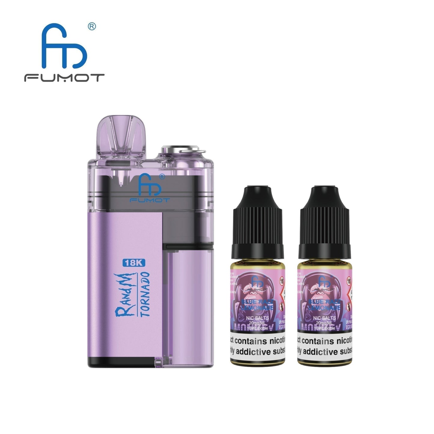 Fumot RandM Tornado 18000 Pre-Filled Pod Kit - Box of 5 in Blie Razz Lemonade Flavour at wholesale