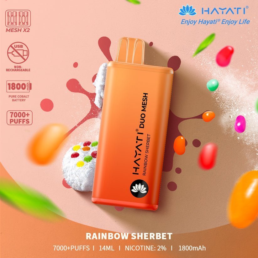 Hayati Duo Mesh 7000 Puffs Disposable Vape - Box of 10 - Flavour