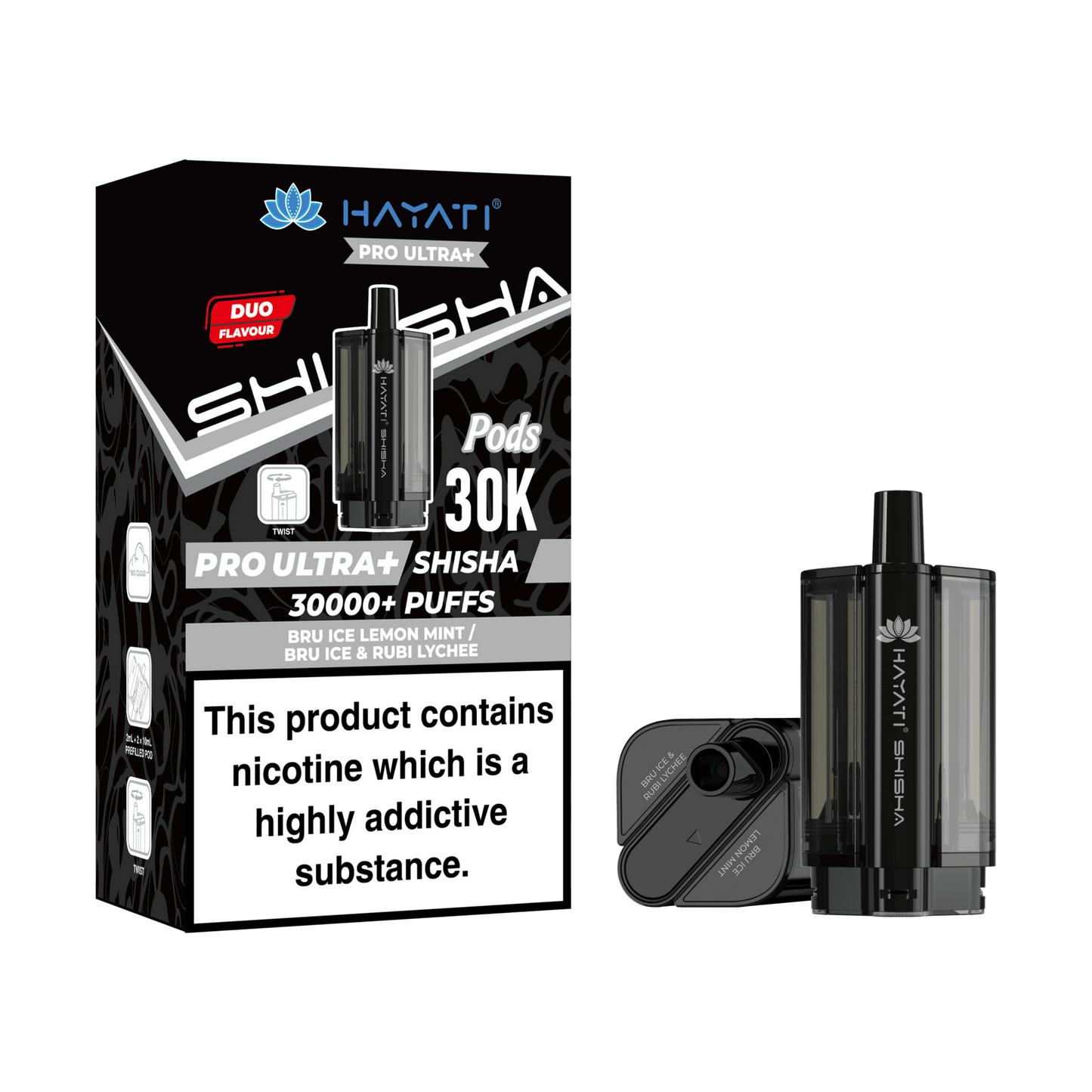 Hayati Pro Ultra+ Shisha 30K Prefilled Replacement Pods - Box of 5