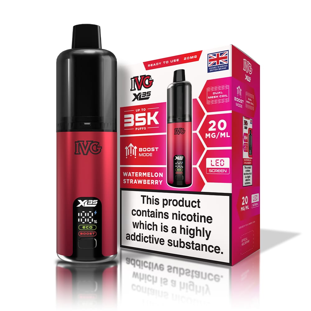 IVG XL 35K Puff Prefilled Pod Vape Kit - Box of 5 Available In Watermelon Strawberry Flavour