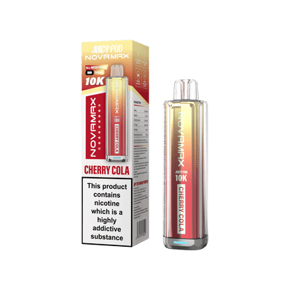 Juicy Pod Novamax 10k Prefilled Pod Vape Kit - Pack of 5 available in Cherry Cola Flavour at UK Vaper Wholesale