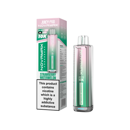 Juicy Pod Novamax 10k Prefilled Pod Vape Kit - Pack of 5 available in Strawberry Watermelon Flavour at UK Vaper Wholesale