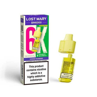 Lost Mary BM6000 Prefilled Pods Pack of 5 - Available In Hawaii Sunrise Flavour