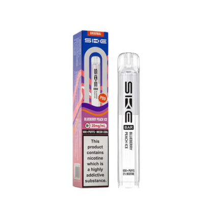 SKE Bar 600 Prefilled Pod box of 10 in Blueberry Peach Ice at UK Vaper Wholesale