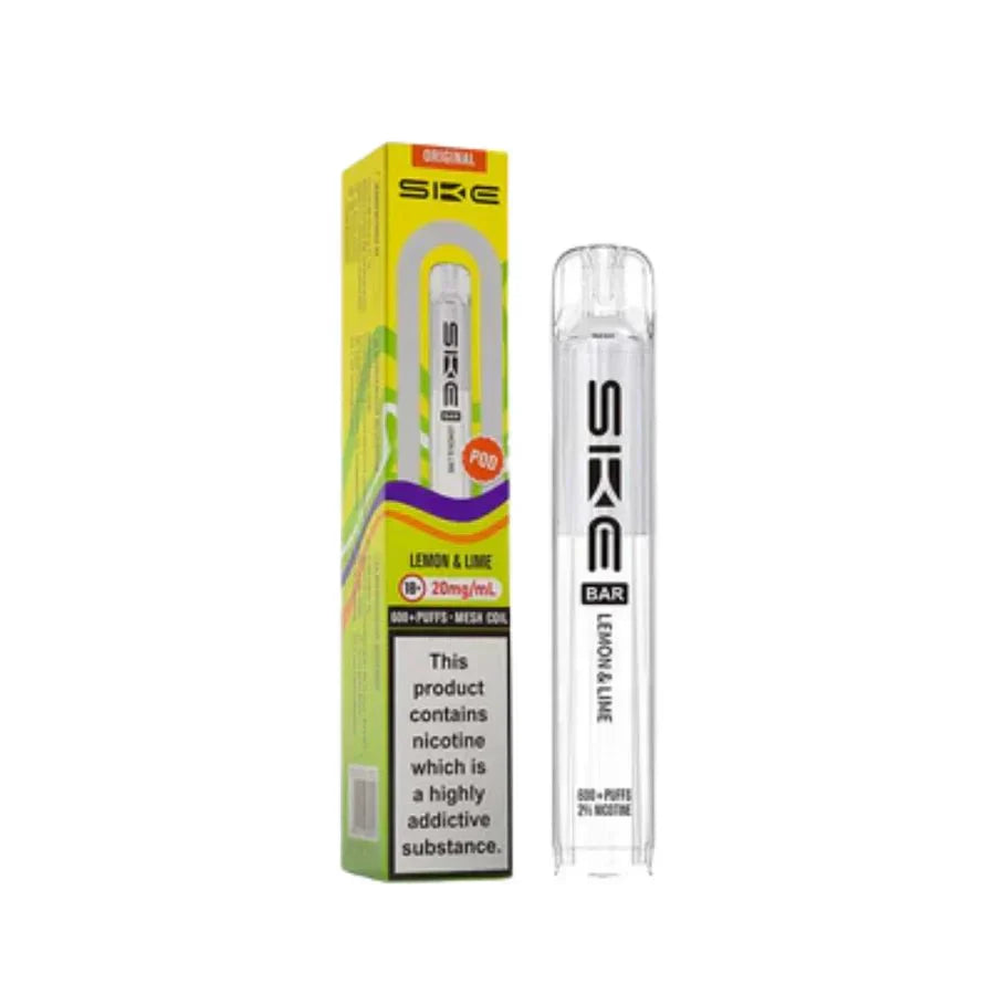 SKE Bar 600 Prefilled Pod box of 10 in Lemon & Lime at UK Vaper Wholesale