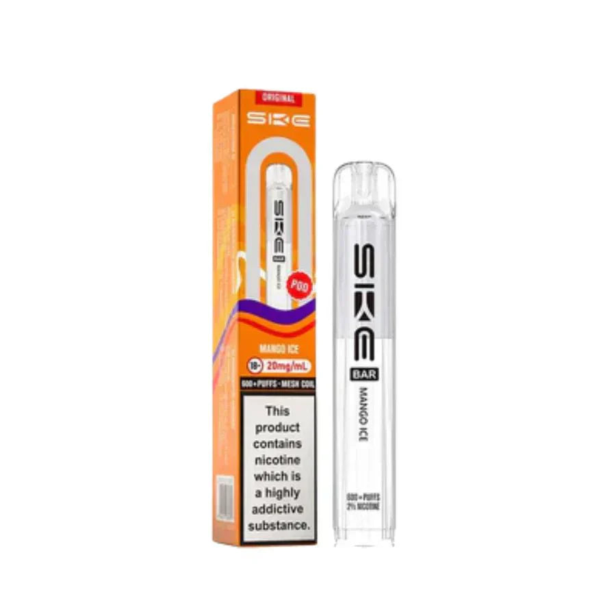 SKE Bar 600 Prefilled Pod box of 10 in Mango Ice at UK Vaper Wholesale