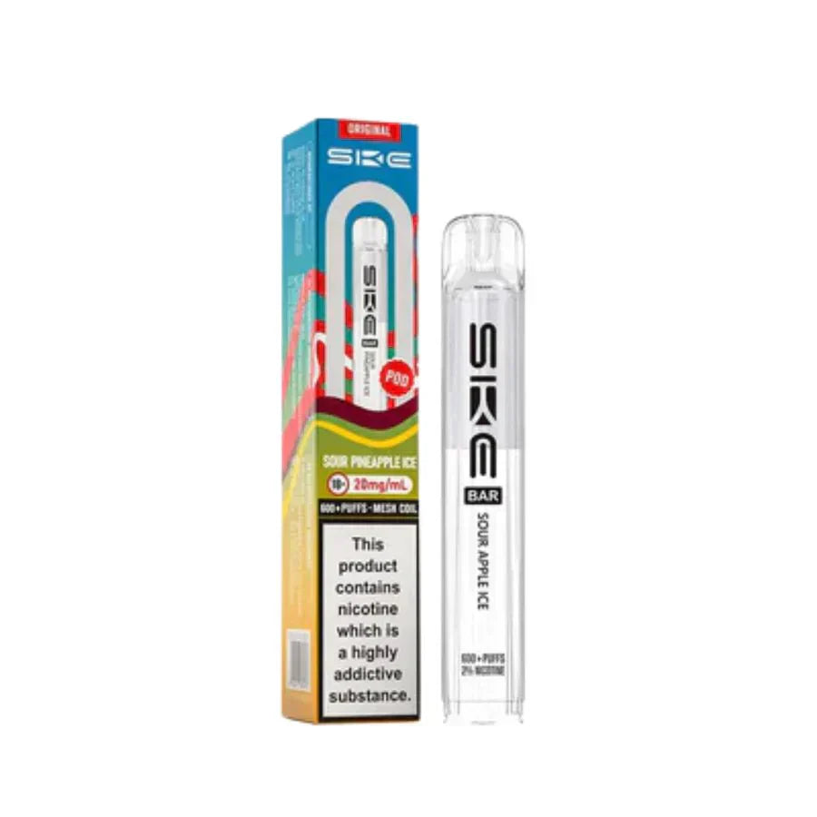 SKE Bar 600 Prefilled Pod box of 10 in Sour Apple Ice at UK Vaper Wholesale