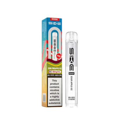 SKE Bar 600 Prefilled Pod box of 10 in Sour Apple Ice at UK Vaper Wholesale