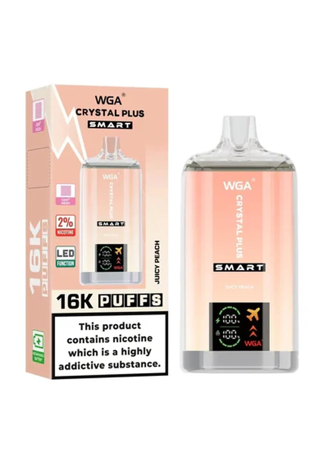 WGA Crystal Plus Smart 16K Prefilled Vape Kit - Box of 10